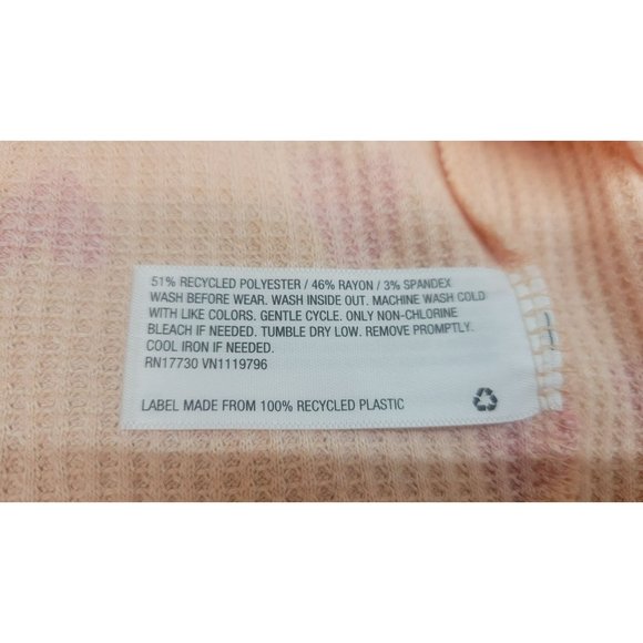 Girls' Cozy Waffle Top Cat & Jack Soft Peach Medium - Picture 6 of 8